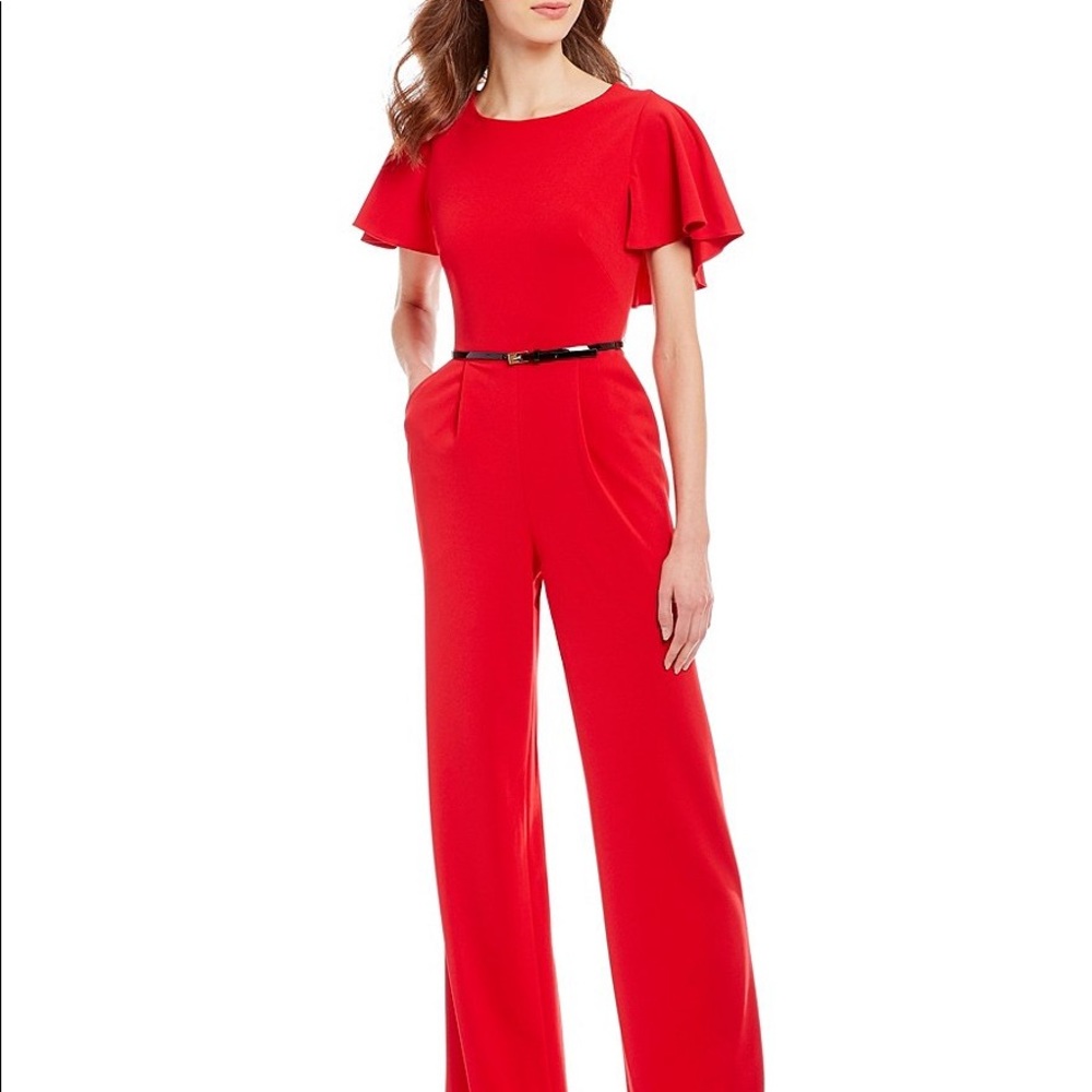 Calvin Klein Capelet Belted Jumpsuit